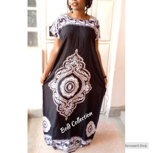 Beautiful Shinny Black Floral Shades Maxi Dera Dress(Size14/16/18