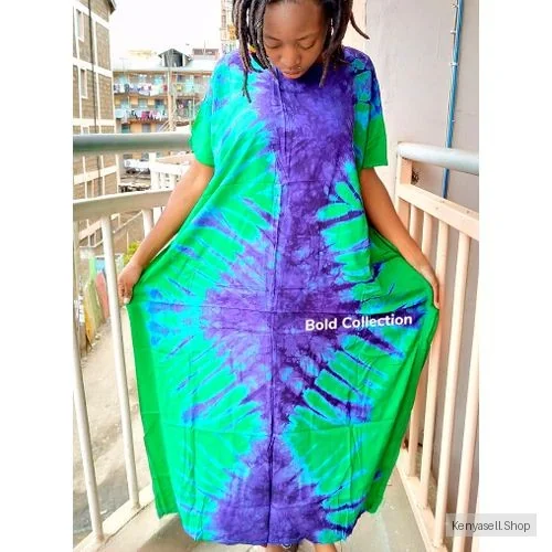 Tie N Dye Cotton Freesize Maxi Dera Dress