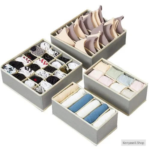 Mythco 4 Pack Sock Underwear Organizer Dresser Drawer Organizer