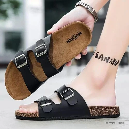 Men's Breathable Sandals Slippers Half Casual Open Shoes Black