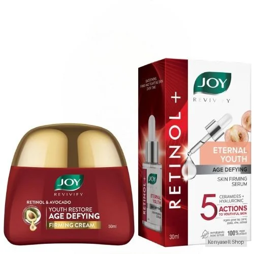 JOY REVIVIFY Joy Retinol Eternal Youth Age Deying Skin Firming Face Serum + Joy Retinol AGE DEFYING Youth Restore Firming Cream with Avocado Oil. Moisturizes, Firms, Is Anti-Aging, Removes Wrinkles, Fine lines...