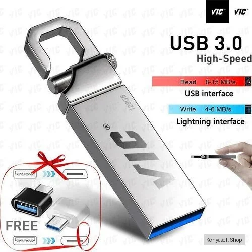VIC ♛128GB USB3.0 Metal Flash Drives Portable Usb Drive Waterproof Memoria Usb Disk