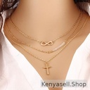 Multilayer Women's Necklace Women's Jewelry Gold Cross Necklace