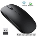 2.4G Optical Wireless Rechargeable Slim Mouse - Black