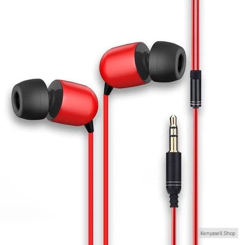 White Label 3M Cable Headphone With Microphone - Red