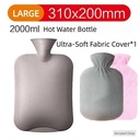 Homarom PVC Hot Water Bottle Refillable Warm Water Bag with Ultra-Soft Fabric Cover for Bed Warm Neck Shoulder Pain Hand Feet Warmer Menstrual Cramps Hot Compress