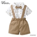 Catpapa 0-24 Months Baby Boy Animal Print Shirt +Starp Pants 2PCS