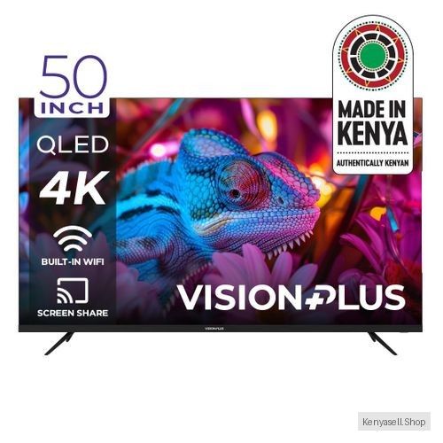 Vision Plus VP8850QV 50" QLED 4K Smart TV – Netflix/YouTube/Prime Video, Inbuilt Decoder, Dolby Audio, Quantum Dot Display + Free Wall Mount (2YRS WRTY)