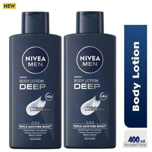 NIVEA MEN Deep Body Lotion For Men - 400ml (Pack of 2).