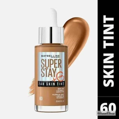 Maybelline Superstay Skin  Tint Shade 60 with Vitamin C, Upto 24HR Longwear, Radiant Light-to-Medium Coverage Foundation