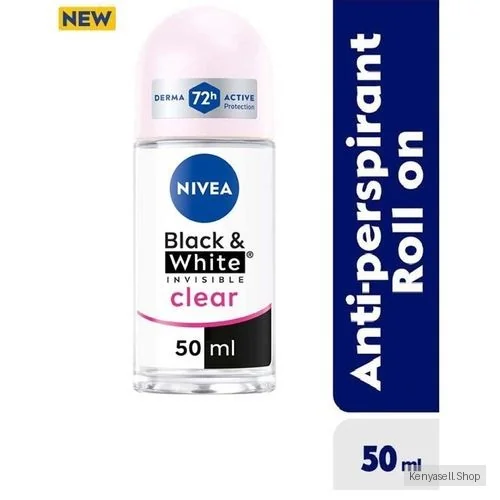 NIVEA Black & White Invisible Clear Anti-Perspirant Rollon 48h - 50ml