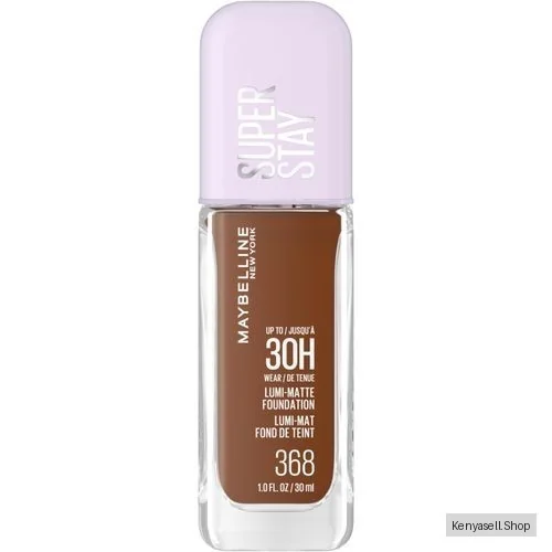 Maybelline Super Stay 30H Lumi-Matte Foundation 368, Lightweight and Buildable Full Coverage Foundation Makeup for Up To 30HR Wear, 30ml