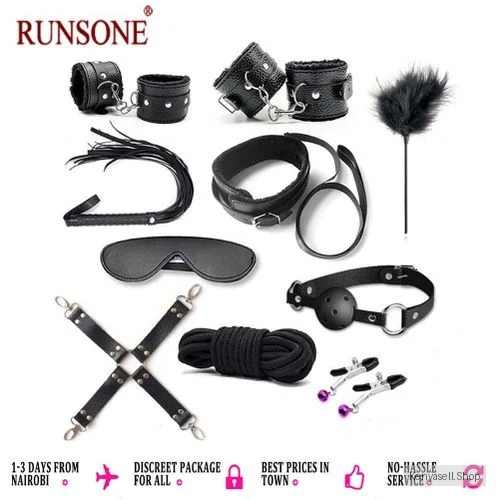 Khufuzi 10pcs Pack Bondage Restraints BDSM Adult Sex Toy Fetish Set Role Play Bed Game For Women Men Couple