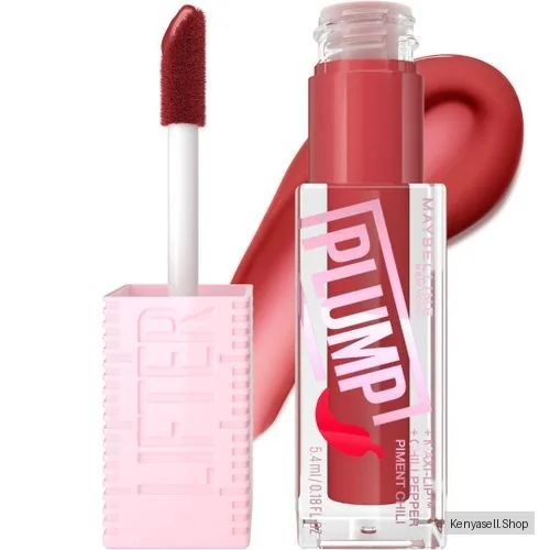 Maybelline Lifter Plump Hot Chili 006, Hydrating Lip Plumping Gloss with Chilli Pepper, Leaves Lips Looking Fuller and Glossier