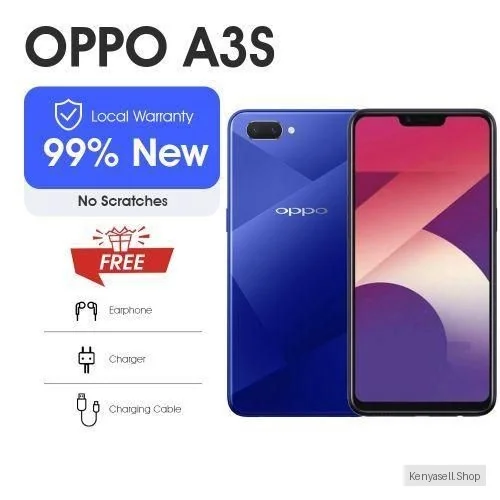 oppo A3S 99.9%NEW 4GB RAM+64GB ROM 4230mAh Dual SIM 6.5 Inch Screen HD Face Unlock+Fingerprint Smartphone