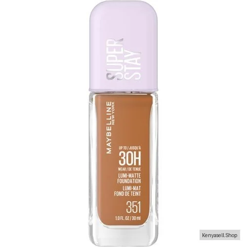 Maybelline Super Stay 30H Lumi-Matte Foundation 351, Lightweight and Buildable Full Coverage Foundation Makeup For Up To 30HR Wear, 30ml
