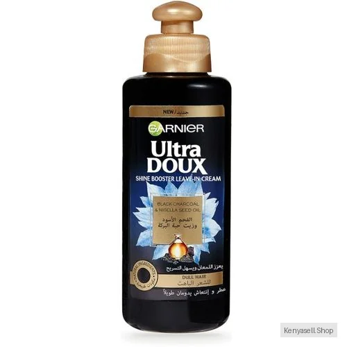 Garnier Ultra Doux Shine Booster Leave-In Cream With Black Charcoal & Nigella Seed Oil For Dull Hair 200ml