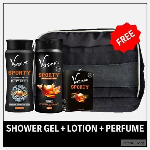 VERSMAN Swagger Sack: Sporty 400ml Lotion + Shower Gel + Perfume (Pack of 3)
