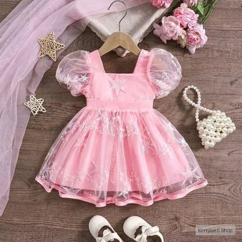 Catpapa 3-24Months Baby Girls Mesh Neck Dress