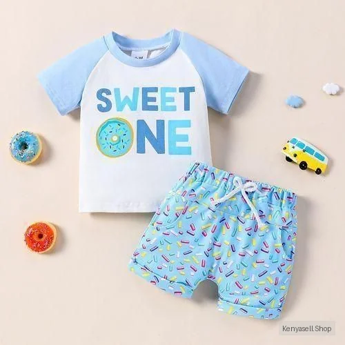 Catpapa 0-18Months Baby Boys Short Sleeve Tees With Shorts