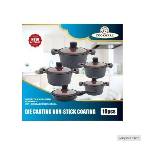 TC Heavy Duty Die Cast  Non Stick Cooking Pots 10 Pieces