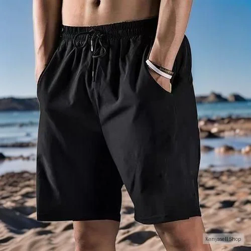 Berrykey Mens Elastic Side Pocket Cargo Shorts Nicker Sweat  Pants