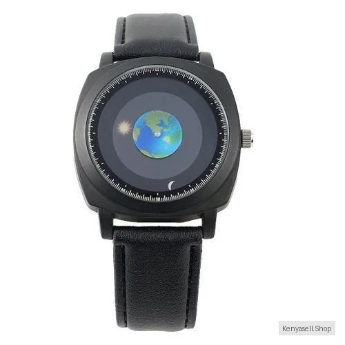 Rotation Earth Moon Sun Watch Men Quartz Wristwatches