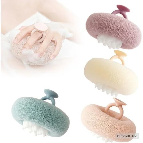 Bath ball,2-in-1 Sunflower Bath Ball, Super Soft Sunflower Suction Cup Bath Ball, Exfoliating Bath Sponge Cleaning Brush with Suction Cup, Shower Sponges for Women Men (4 PCS)