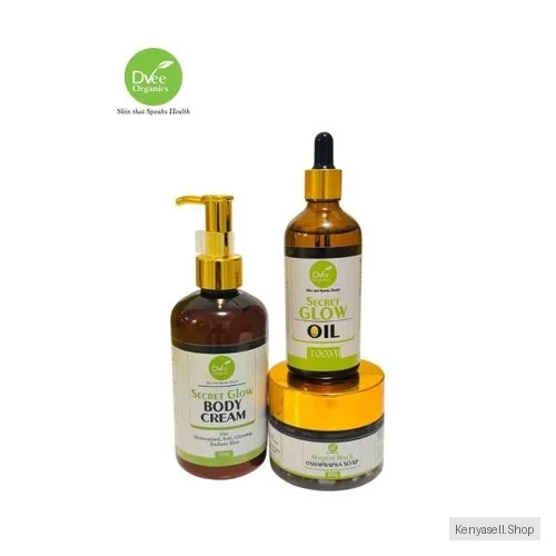 Dvee Organics Secret Glow Body Package - Clears Blemishes, Tones Skin Color ,Leaving The Skin Looking Radiant And Glowing