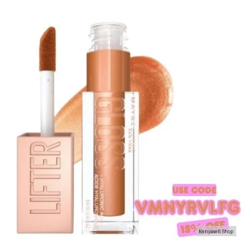 Maybelline Lifter Gloss Plumping and Hydrating Lip Gloss with Hyaluronic Acid for Super Juicy Lips with Incredible Shine - Gold, 5.4ml
