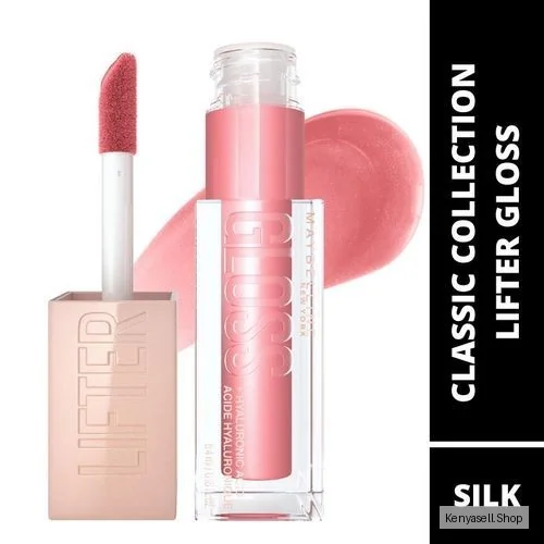Maybelline Lifter Gloss Hydrating Lip Gloss, Shade: 004 Silk, With Hyaluronic Acid, Fuller, Lifter Lips, 5.4ml