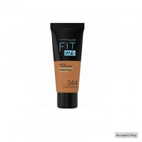 Maybelline Fit Me Matte And Poreless Foundation For Normal To Oily Skin Full Coverage Blendable Upto 12H - 344 WARM GOLDEN, 30ml
