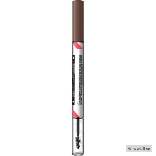 Maybelline Build A Brow - Eye Brow Pencil (Medium Brown) Ultra Precise Pen for Hair- like Strokes, with Brow Gel for Sealing Gel Scilpts, All-Day Wear up to 24HR