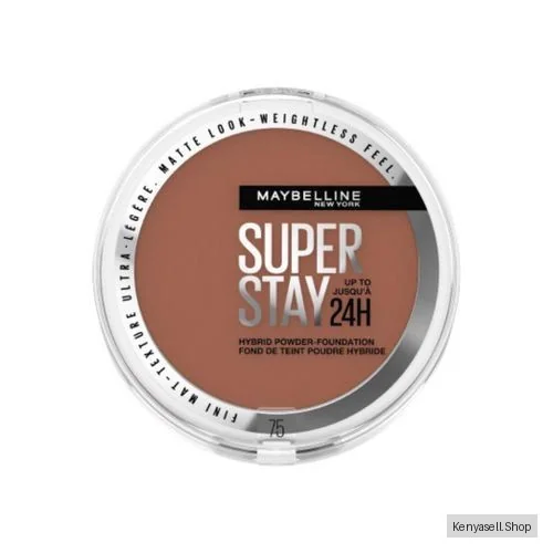 Maybelline SuperStay Hybrid powder - foundation Shade 75, Long-lasting 24H Wear, Medium to Full Coverage, Transfer, Water & Sweat Resistant