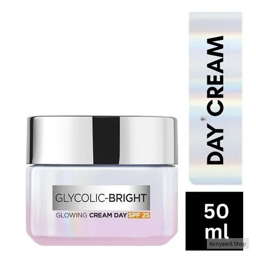 L'Oréal Paris Glycolic Bright Glowing Cream Day SPF25, Enriched with Glycolic Acid to Renew Skin Texture, Reduces Dark Spots in 2 Weeks- 50ml