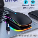 GUEETON 2.4G  Bluetooth Dual Mode Rechargeable Wireless Mouse Black