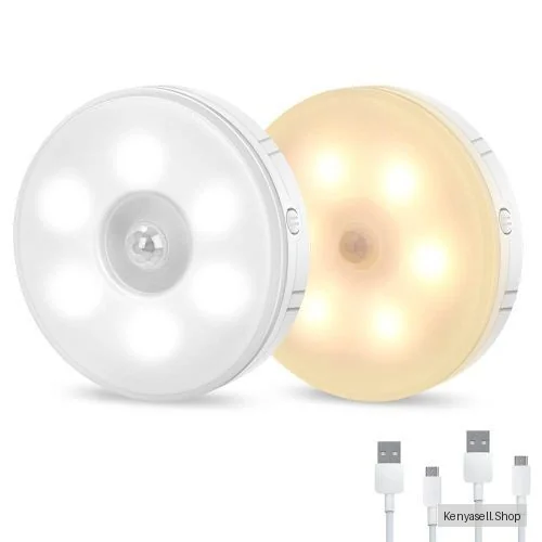 2 Colours LED Night Light USB Rechargeable PIR Motion Sensor Smart Sensor Light