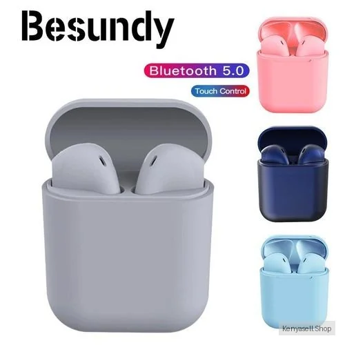 Besundy Wireless Bluetooth Matte Sweatproof Earphones Noise Cancelling Earbuds Bluetooth Earphon5.0  Binaural Headset Touch Control Charging Case Included