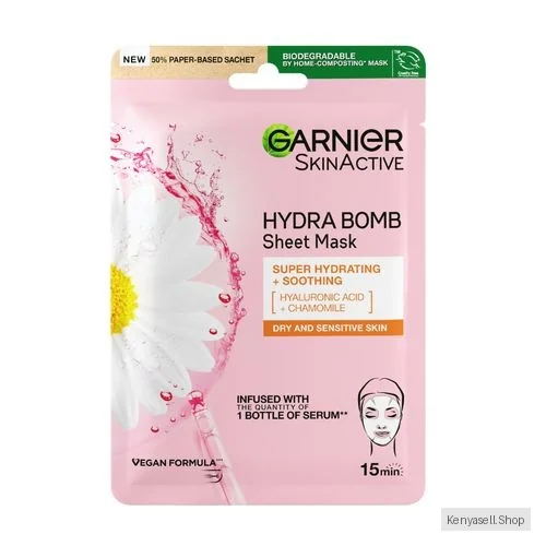 Garnier Skin Active Hydrabomb Chamomile Tissue Face Mask Super Hydrating + Soothing With Hyaluronic Acid & Chamomile For Dry And Sensitive Skin - 30g