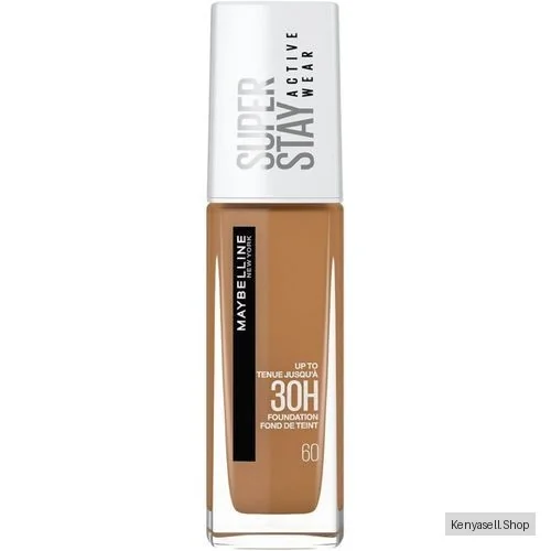 Maybelline SuperStay 30H Active Wear Foundation, 30 Hour Long-Lasting Liquid Foundation, Lightweight Feel, Water, Sweat and Transfer Resistant - 60 CARAMEL, 30ml