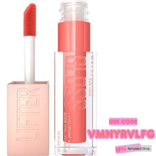 Maybelline Hydrating Lifter Gloss Peach Ring Shade - With Hyaluronic Acid for Hydrated, Fuller, Lifted Lips, 5.4ml