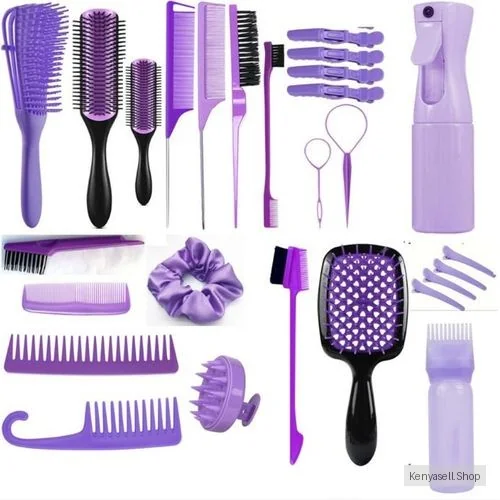 27Pcs/set Hair Styling Comb Set - Includes Rat Tail Edge Brush & Smooth Brush Barber Styling Tools for All Hair Types