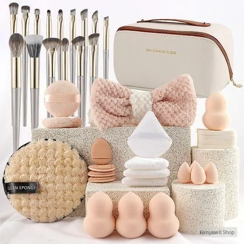 36 Beauty Tools With Square Cosmetic Bag Set