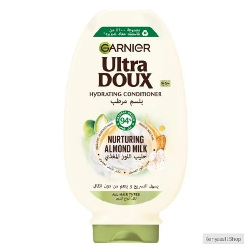 Garnier Ultra Doux Almond Milk Hydrating Conditioner - Detangles, Hydrates & Softens Dehydrated Hair For All HAir Types 360 Ml