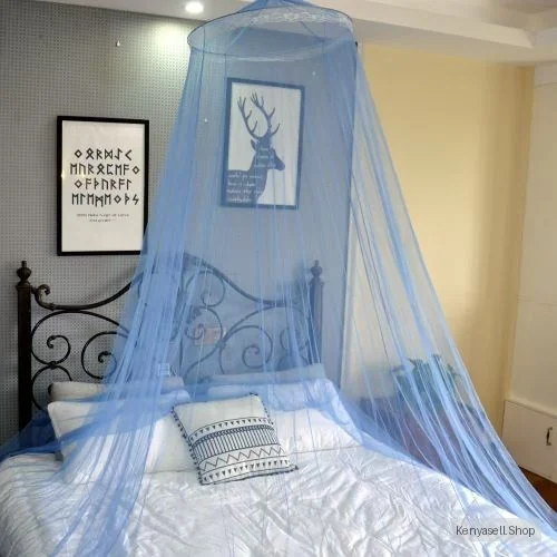 Mosquito Nets Without Stands Round 5x7 Blue Ultimate Protection Double Bed
