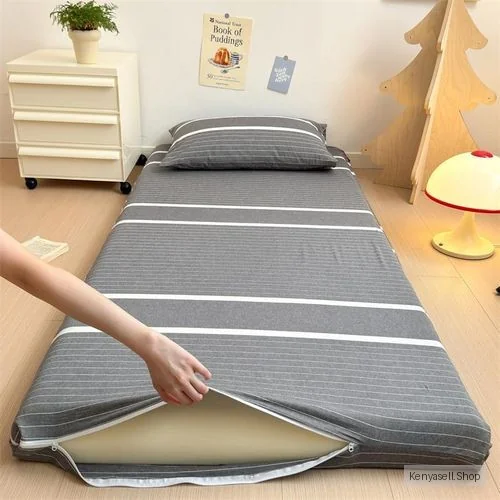(6 Color) New Mattress Topper Student Japanese Style Washed Cotton Bed Sheet Cover Single Queen King Size