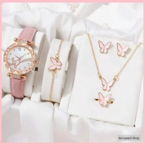 2025 New Model Ladies Dating Set Gift Simple Watch Bracelet 5-piece Set