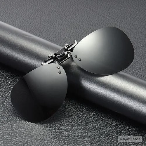 Polarized Clip On Flip Up Metal Rimless Sunglasses For Prescription Glasses ﻿